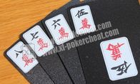 Poker Analyzer için Siyah Beyaz PVC Kağıt Mahjong Görünmez Oyun Kartları