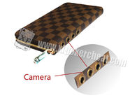 Poker Analizörü 30 - 40cm için Kahverengi Deri LV Cüzdan Çift Lensli Kamera