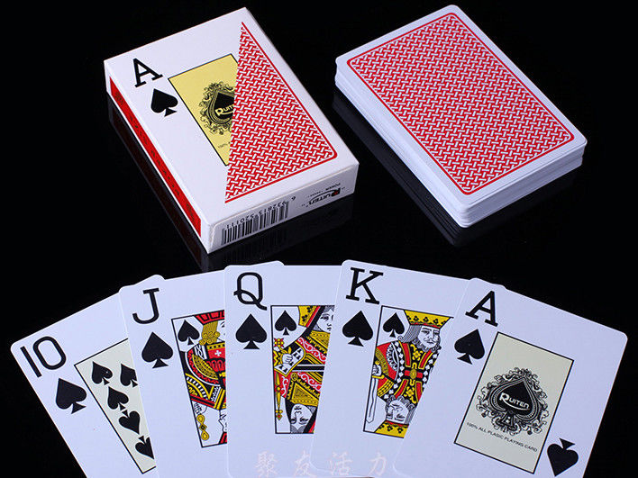 RUITEN Plastik Görünmez Oyun Kartları / Kırmızı Renkli Markalı Poker Kartları